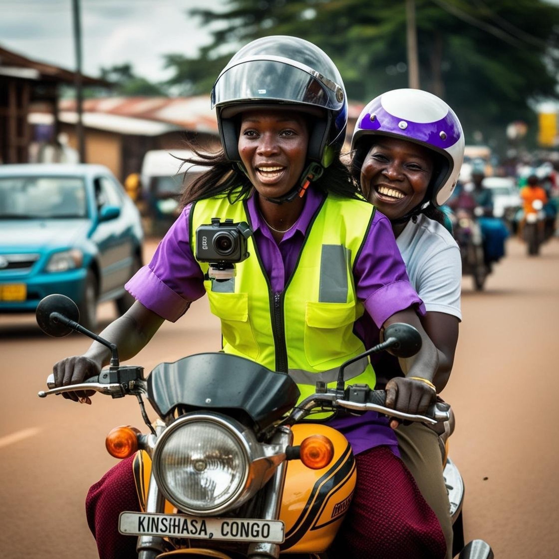 Motorcycle taxi driver in Kinshasa
